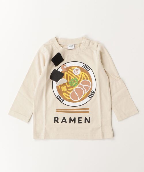 CHEEK ROOM（チークルーム）の「CHEEK ROOM/チークルーム ラーメン　ロングＴシャツ（Tシャツ/カットソー・キッズ・アイボリー/イエロー/レッド・80ｃｍ/90cm/100cm/110cm/120cm/130cm）」の5枚目の写真