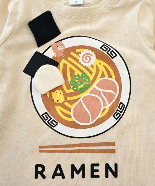 CHEEK ROOM（チークルーム）の「CHEEK ROOM/チークルーム ラーメン　ロングＴシャツ（Tシャツ/カットソー・キッズ・アイボリー/イエロー/レッド・80ｃｍ/90cm/100cm/110cm/120cm/130cm）」の19枚目の写真