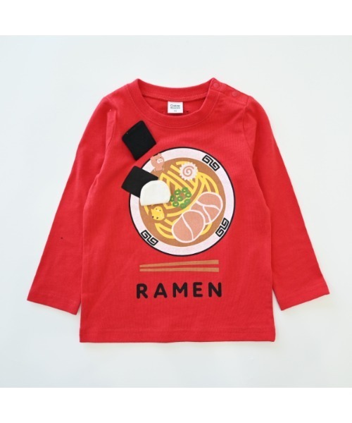 CHEEK ROOM（チークルーム）の「CHEEK ROOM/チークルーム ラーメン　ロングＴシャツ（Tシャツ/カットソー・キッズ・アイボリー/イエロー/レッド・80ｃｍ/90cm/100cm/110cm/120cm/130cm）」の6枚目の写真