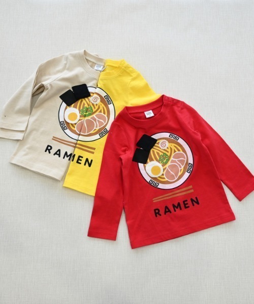CHEEK ROOM（チークルーム）の「CHEEK ROOM/チークルーム ラーメン　ロングＴシャツ（Tシャツ/カットソー・キッズ・アイボリー/イエロー/レッド・80ｃｍ/90cm/100cm/110cm/120cm/130cm）」の8枚目の写真