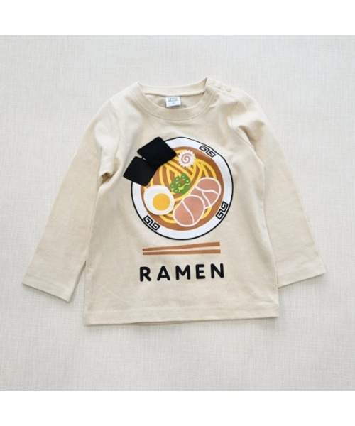 CHEEK ROOM（チークルーム）の「CHEEK ROOM/チークルーム ラーメン　ロングＴシャツ（Tシャツ/カットソー・キッズ・アイボリー/イエロー/レッド・80ｃｍ/90cm/100cm/110cm/120cm/130cm）」の9枚目の写真