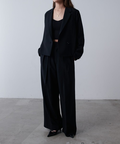 Lui's(ルイス)の「ショートセミダブルジャケット(テーラードジャケット・レディース・ブラック/ブラウン・FREE)」の3枚目の写真