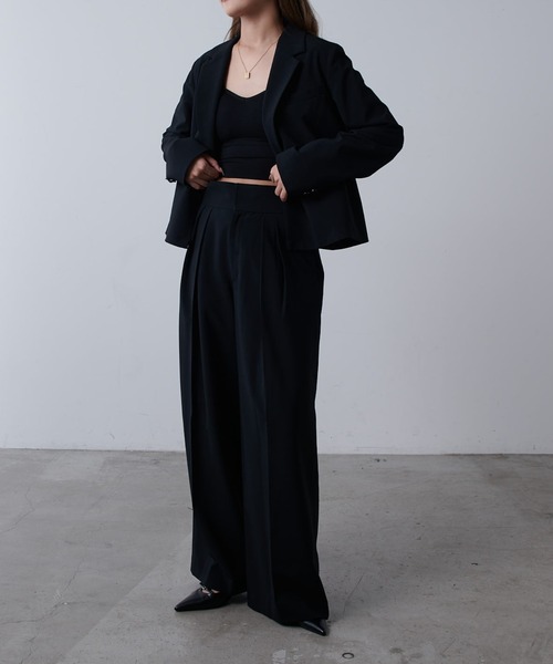 Lui's(ルイス)の「ショートセミダブルジャケット(テーラードジャケット・レディース・ブラック/ブラウン・FREE)」の5枚目の写真