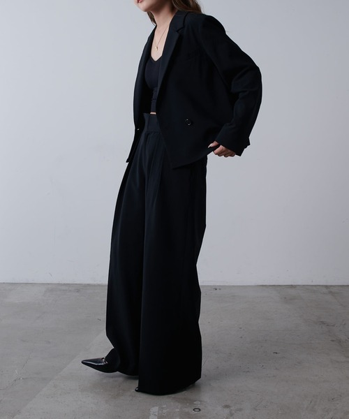 Lui's(ルイス)の「ショートセミダブルジャケット(テーラードジャケット・レディース・ブラック/ブラウン・FREE)」の6枚目の写真