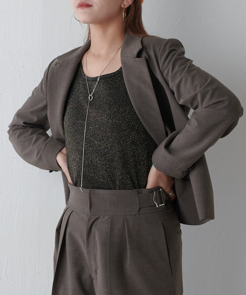 Lui's(ルイス)の「ショートセミダブルジャケット(テーラードジャケット・レディース・ブラック/ブラウン・FREE)」の11枚目の写真