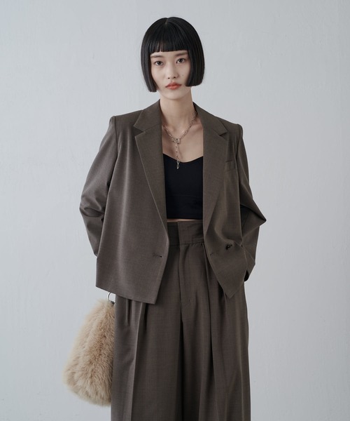 Lui's(ルイス)の「ショートセミダブルジャケット(テーラードジャケット・レディース・ブラック/ブラウン・FREE)」の20枚目の写真