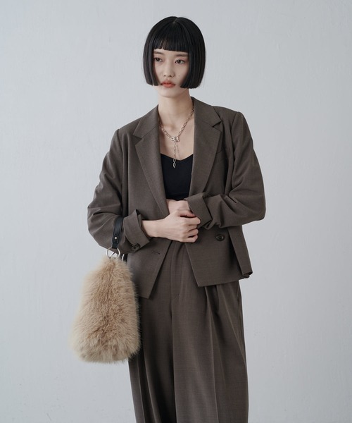 Lui's(ルイス)の「ショートセミダブルジャケット(テーラードジャケット・レディース・ブラック/ブラウン・FREE)」の21枚目の写真