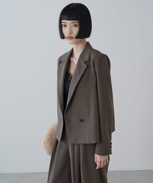 Lui's(ルイス)の「ショートセミダブルジャケット(テーラードジャケット・レディース・ブラック/ブラウン・FREE)」の22枚目の写真