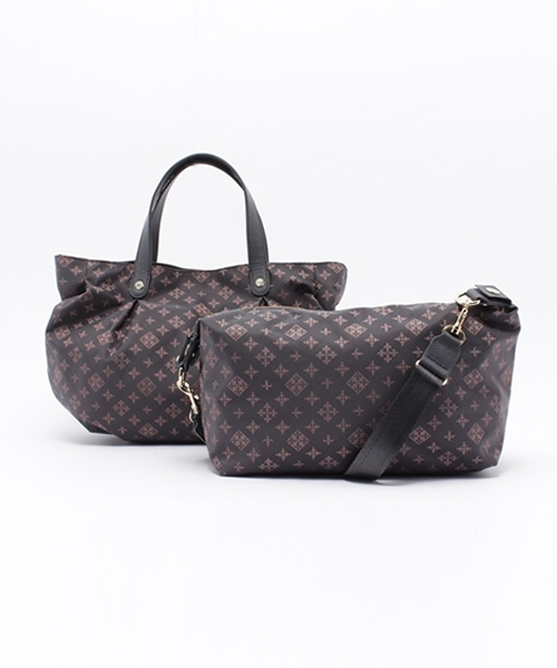 美品russet ラシット　親子トートバッグ　ショルダーバッグ　トート　2way ラシット RUSSET トートバッグ ショルダーバッグ 2WAY 総柄