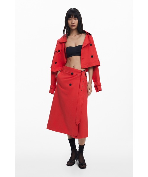 Desigual(デシグアル)の「4WAY 取り外し可能 トレンチコートロングジャケット レッド(トレンチコート・レディース・レッド・S/M/L/XL/XS)」の9枚目の写真