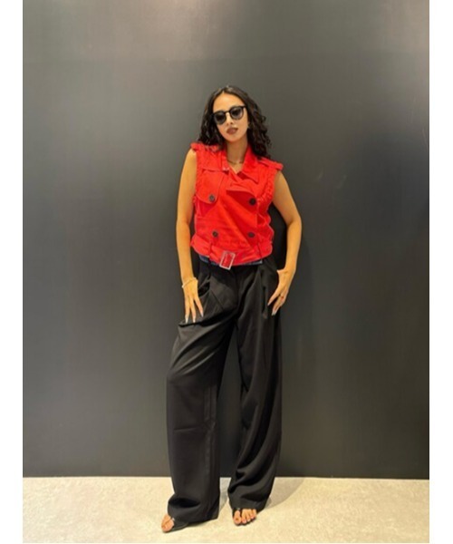 Desigual(デシグアル)の「4WAY 取り外し可能 トレンチコートロングジャケット レッド(トレンチコート・レディース・レッド・S/M/L/XL/XS)」の3枚目の写真
