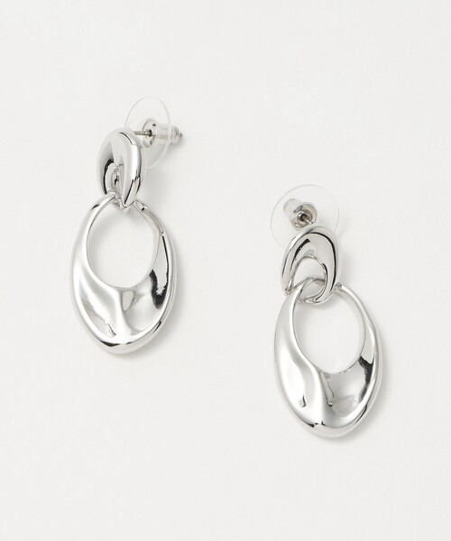 green label relaxing（グリーンレーベルリラクシング）の「Wオーバルリング ピアス（ピアス（両耳用）・レディース・シルバー/ゴールド・FREE）」の2枚目の写真