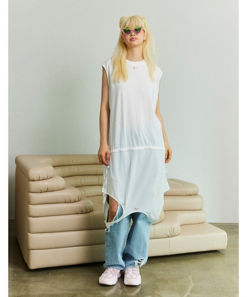 Little sunny bite(リトルサニーバイト)の「《little sunny bite》2way summer tank dress(ワンピース・レディース・ホワイト/ブラック/ピンク・MEDIUM/SMALL)」の6枚目の写真