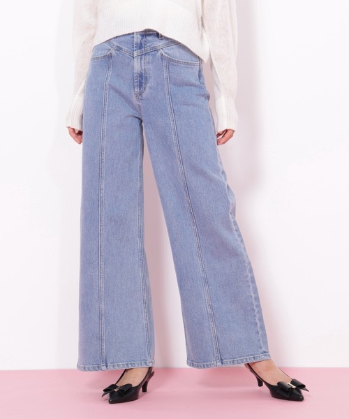 JILL by JILL STUART（ジルバイジルスチュアート）の「◇切替えデザインデニムパンツ（デニムパンツ・レディース・ブルー/ネイビー/ピンク・MEDIUM/SMALL）」の14枚目の写真