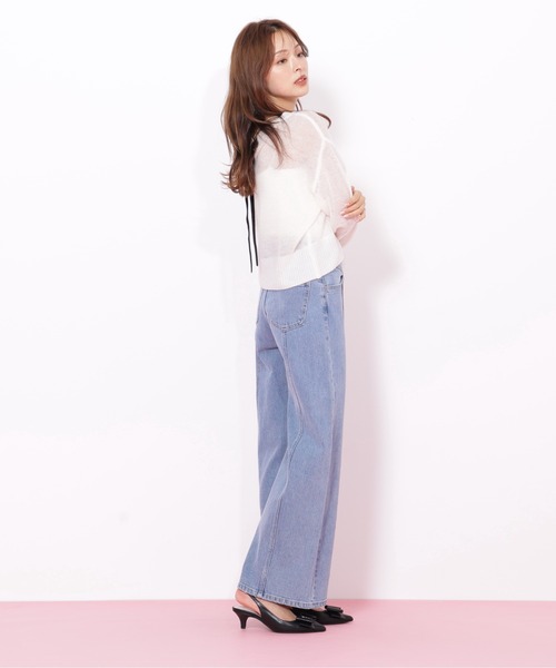 JILL by JILL STUART（ジルバイジルスチュアート）の「◇切替えデザインデニムパンツ（デニムパンツ・レディース・ブルー/ネイビー/ピンク・MEDIUM/SMALL）」の13枚目の写真