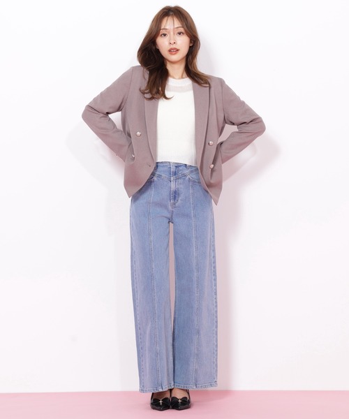 JILL by JILL STUART（ジルバイジルスチュアート）の「◇切替えデザインデニムパンツ（デニムパンツ・レディース・ブルー/ネイビー/ピンク・MEDIUM/SMALL）」の16枚目の写真