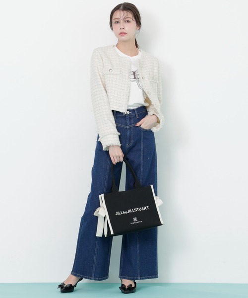JILL by JILL STUART（ジルバイジルスチュアート）の「◇切替えデザインデニムパンツ（デニムパンツ・レディース・ブルー/ネイビー/ピンク・MEDIUM/SMALL）」の4枚目の写真
