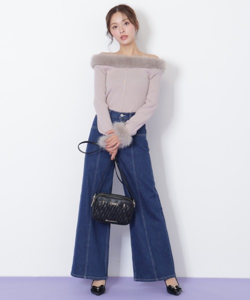 JILL by JILL STUART（ジルバイジルスチュアート）の「◇切替えデザインデニムパンツ（デニムパンツ・レディース・ブルー/ネイビー/ピンク・MEDIUM/SMALL）」の6枚目の写真