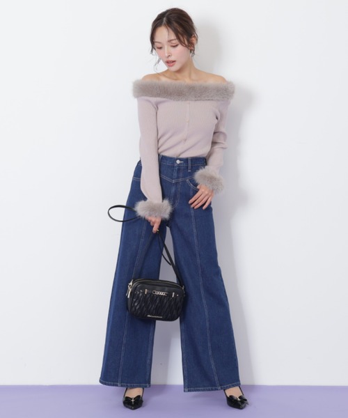 JILL by JILL STUART（ジルバイジルスチュアート）の「◇切替えデザインデニムパンツ（デニムパンツ・レディース・ブルー/ネイビー/ピンク・MEDIUM/SMALL）」の7枚目の写真