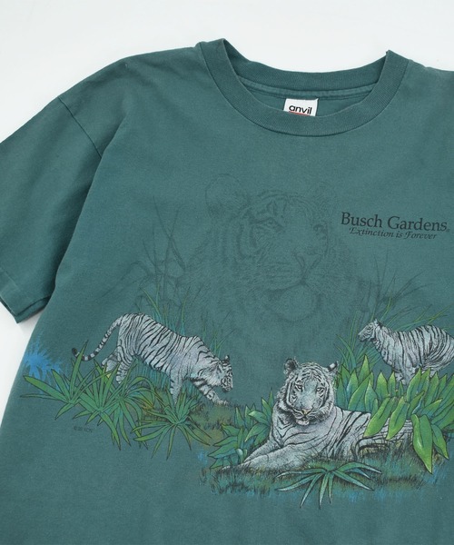 LABORATORY R(ラボラトリーアール)の「【USED】90’s anvil “TIGER” アニマル Tシャツ USA製(Tシャツ/カットソー・メンズ・グリーン・LARGE)」の2枚目の写真