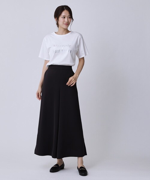 COUP DE CHANCE（クードシャンス）の「【手洗い可／日本製／箔プリント】ロゴTシャツ（Tシャツ/カットソー・レディース・ブラウン系その他/ホワイト・34/36/38/40）」の4枚目の写真