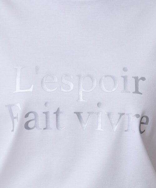 COUP DE CHANCE（クードシャンス）の「【手洗い可／日本製／箔プリント】ロゴTシャツ（Tシャツ/カットソー・レディース・ブラウン系その他/ホワイト・34/36/38/40）」の6枚目の写真