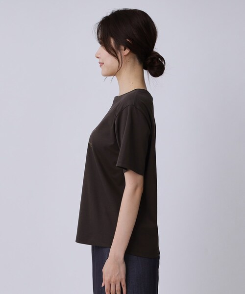 COUP DE CHANCE（クードシャンス）の「【手洗い可／日本製／箔プリント】ロゴTシャツ（Tシャツ/カットソー・レディース・ブラウン系その他/ホワイト・34/36/38/40）」の13枚目の写真