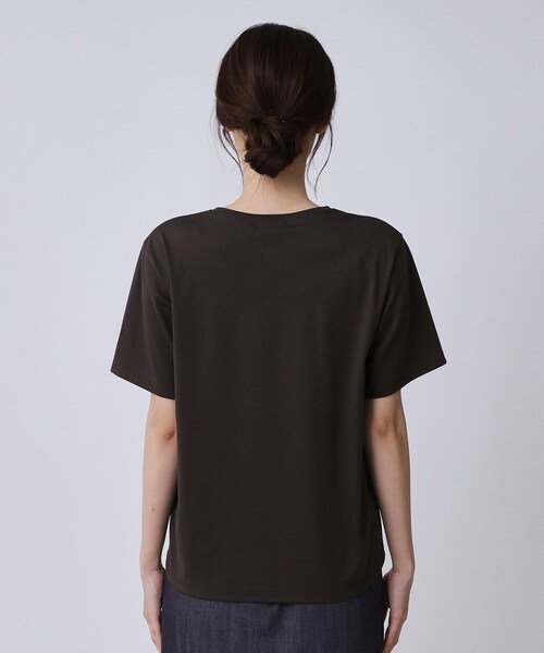 COUP DE CHANCE（クードシャンス）の「【手洗い可／日本製／箔プリント】ロゴTシャツ（Tシャツ/カットソー・レディース・ブラウン系その他/ホワイト・34/36/38/40）」の14枚目の写真