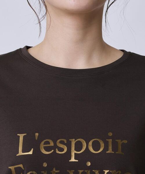 COUP DE CHANCE（クードシャンス）の「【手洗い可／日本製／箔プリント】ロゴTシャツ（Tシャツ/カットソー・レディース・ブラウン系その他/ホワイト・34/36/38/40）」の15枚目の写真