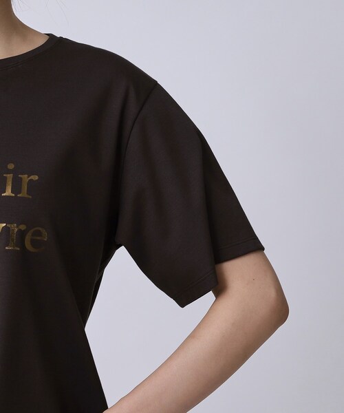 COUP DE CHANCE（クードシャンス）の「【手洗い可／日本製／箔プリント】ロゴTシャツ（Tシャツ/カットソー・レディース・ブラウン系その他/ホワイト・34/36/38/40）」の16枚目の写真