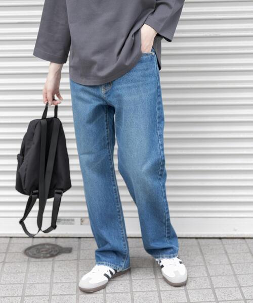 FORK&SPOON（フォークアンドスプーン）の「FORK&SPOON　JFデニムストレートパンツ（デニムパンツ・レディース・ワンウォッシュ/ブルー系その他・1/2）」の3枚目の写真