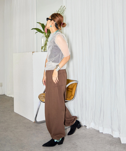 OLD PARK(オールドパーク)の「OLD PARK BAGGY SWEAT PANTS OPSW-06:スウェットパンツ(スウェットパンツ・レディース・ホワイト・MEDIUM)」の3枚目の写真