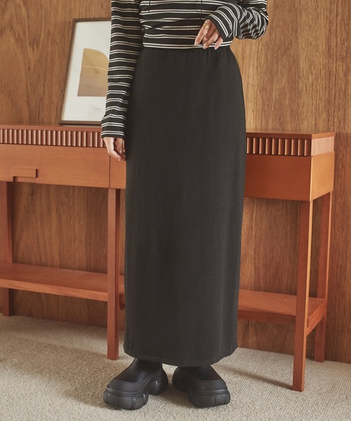 LAULEN（ローレン）の「border long skirt set up /ボーダーロングスカートセットアップ（セットアップ・レディース・グレー/チャコールグレー/ブラック・FREE）」の9枚目の写真