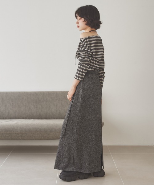 LAULEN（ローレン）の「border long skirt set up /ボーダーロングスカートセットアップ（セットアップ・レディース・グレー/チャコールグレー/ブラック・FREE）」の13枚目の写真