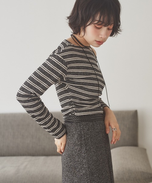 LAULEN（ローレン）の「border long skirt set up /ボーダーロングスカートセットアップ（セットアップ・レディース・グレー/チャコールグレー/ブラック・FREE）」の17枚目の写真