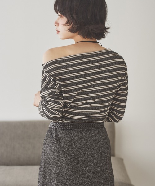 LAULEN（ローレン）の「border long skirt set up /ボーダーロングスカートセットアップ（セットアップ・レディース・グレー/チャコールグレー/ブラック・FREE）」の18枚目の写真