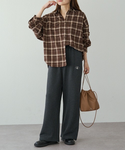 微フレアスウェットパンツ（スウェットパンツ）｜PUAL CE CIN