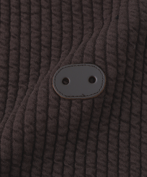 MATSUFUJI(マツフジ)の「MATSUFUJI / マツフジ STRIPE JACQUARD STAND COLLAR JACKET(ブルゾン・メンズ・レッド/ブラウン・3/2)」の7枚目の写真