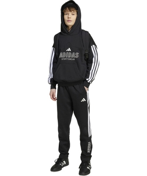 adidas(アディダス)の「adidas/アディダス J TIRO フリースパンツ キッズ ロンパン KPH06(その他パンツ・キッズ・ブラック×ホワイト・130cm/140cm/150cm/160cm)」の5枚目の写真