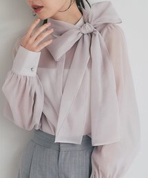 ラブティックボンボン　ピンク 長袖シアーブラウス 薄手 セットアップ可】シアーローズブラウス | La boutique BonBon