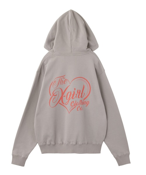 【新品】エックスガール バックロゴ刺繍入りスウェットパーカー フーディー S HEART SPRAY LOGO SWEAT HOODIE（パーカー）｜X-girl（エックスガール