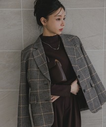 Petitjo | 小さいサイズ　チェック柄シングルコート　身長さん・小柄女性(テーラードジャケット)