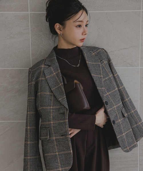 Petitjo(プッチージョ)の「小さいサイズ チェック柄シングルコート 身長さん・小柄女性(テーラードジャケット・レディース・チェック/その他・XS-S/M-L)」の2枚目の写真