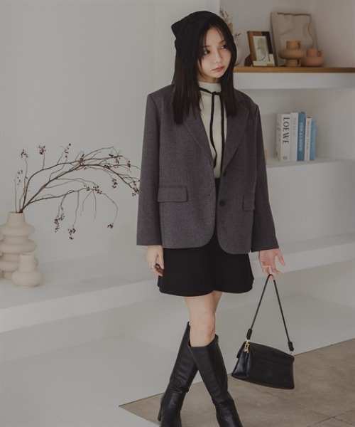 Petitjo(プッチージョ)の「小さいサイズ チェック柄シングルコート 身長さん・小柄女性(テーラードジャケット・レディース・チェック/その他・XS-S/M-L)」の3枚目の写真