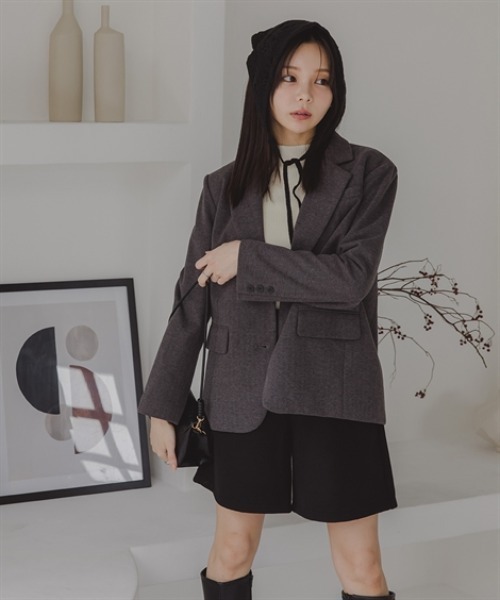 Petitjo(プッチージョ)の「小さいサイズ チェック柄シングルコート 身長さん・小柄女性(テーラードジャケット・レディース・チェック/その他・XS-S/M-L)」の5枚目の写真