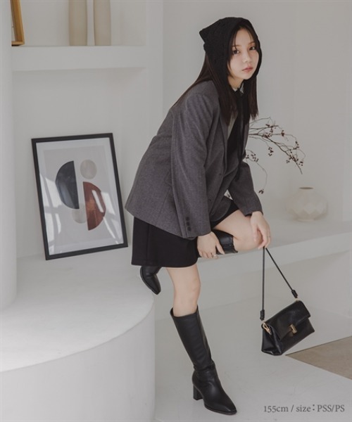 Petitjo(プッチージョ)の「小さいサイズ チェック柄シングルコート 身長さん・小柄女性(テーラードジャケット・レディース・チェック/その他・XS-S/M-L)」の7枚目の写真