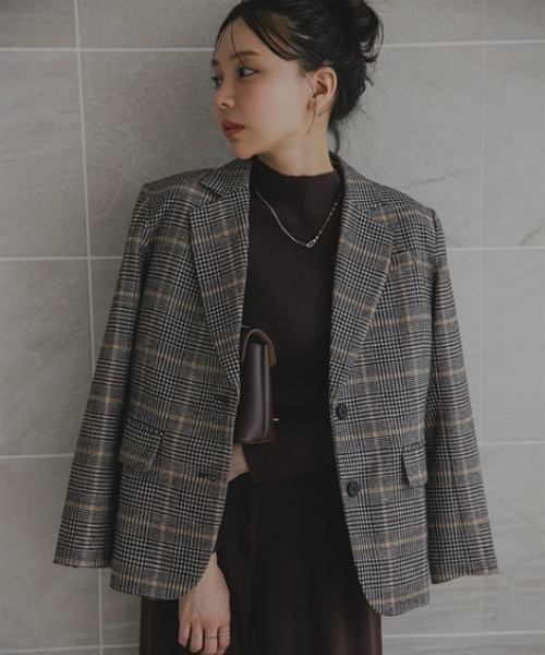 Petitjo(プッチージョ)の「小さいサイズ チェック柄シングルコート 身長さん・小柄女性(テーラードジャケット・レディース・チェック/その他・XS-S/M-L)」の10枚目の写真