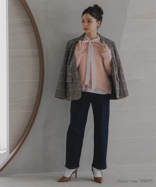 Petitjo(プッチージョ)の「小さいサイズ チェック柄シングルコート 身長さん・小柄女性(テーラードジャケット・レディース・チェック/その他・XS-S/M-L)」の11枚目の写真