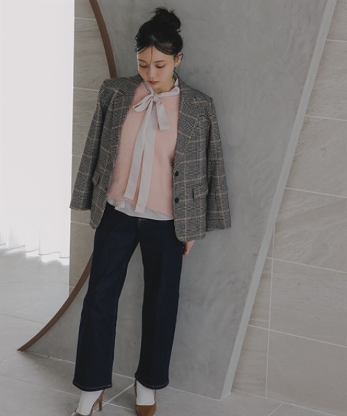 Petitjo(プッチージョ)の「小さいサイズ チェック柄シングルコート 身長さん・小柄女性(テーラードジャケット・レディース・チェック/その他・XS-S/M-L)」の13枚目の写真