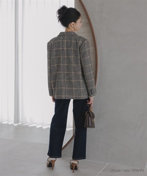 Petitjo(プッチージョ)の「小さいサイズ チェック柄シングルコート 身長さん・小柄女性(テーラードジャケット・レディース・チェック/その他・XS-S/M-L)」の15枚目の写真